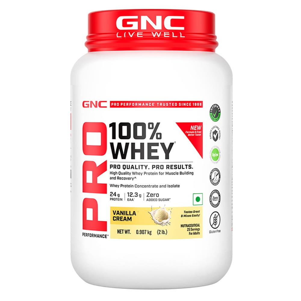 GNC Pro Performance 100% Whey Protein New Formulation, 2 lb Vanilla Cream-picture-48
