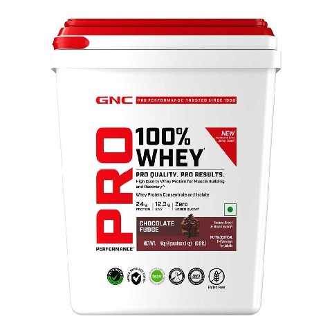 1 - GNC Pro Performance 100% Whey Protein New Formulation, 8.8 lb Chocolate Fudge
