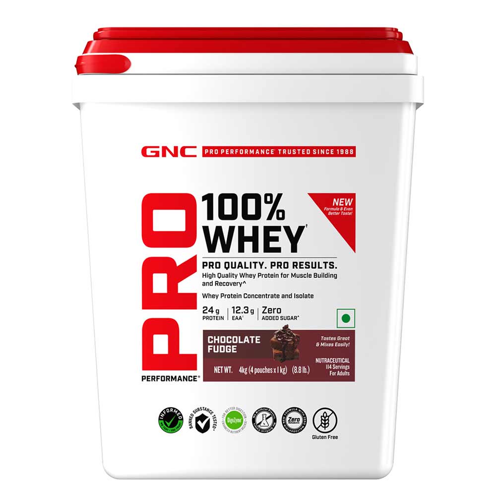 GNC Pro Performance 100% Whey Protein New Formulation, 8.8 lb Chocolate Fudge-image-18