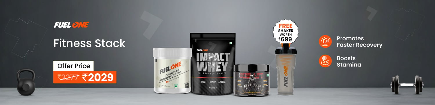 Fuel One Impact Whey Protein 1kg Chocolate & Creatine Monohydrate 100g & Dead-Lift Pre Workout 100g Combo | Offer Price - 2029