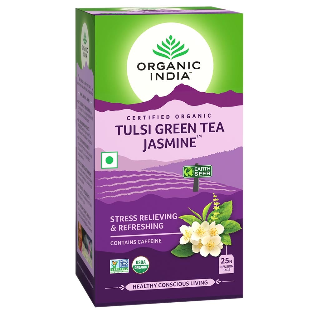 2 - Organic India Tulsi Jasmine Green Tea,  Unflavoured  18 Piece(s)/Pack 