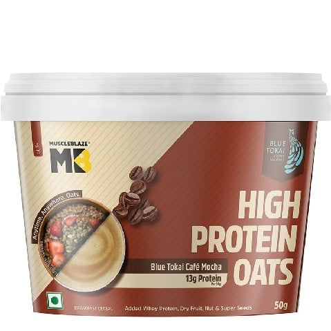 2 - MuscleBlaze High Protein Oats, 50 g Blue Tokai Cafe Mocha