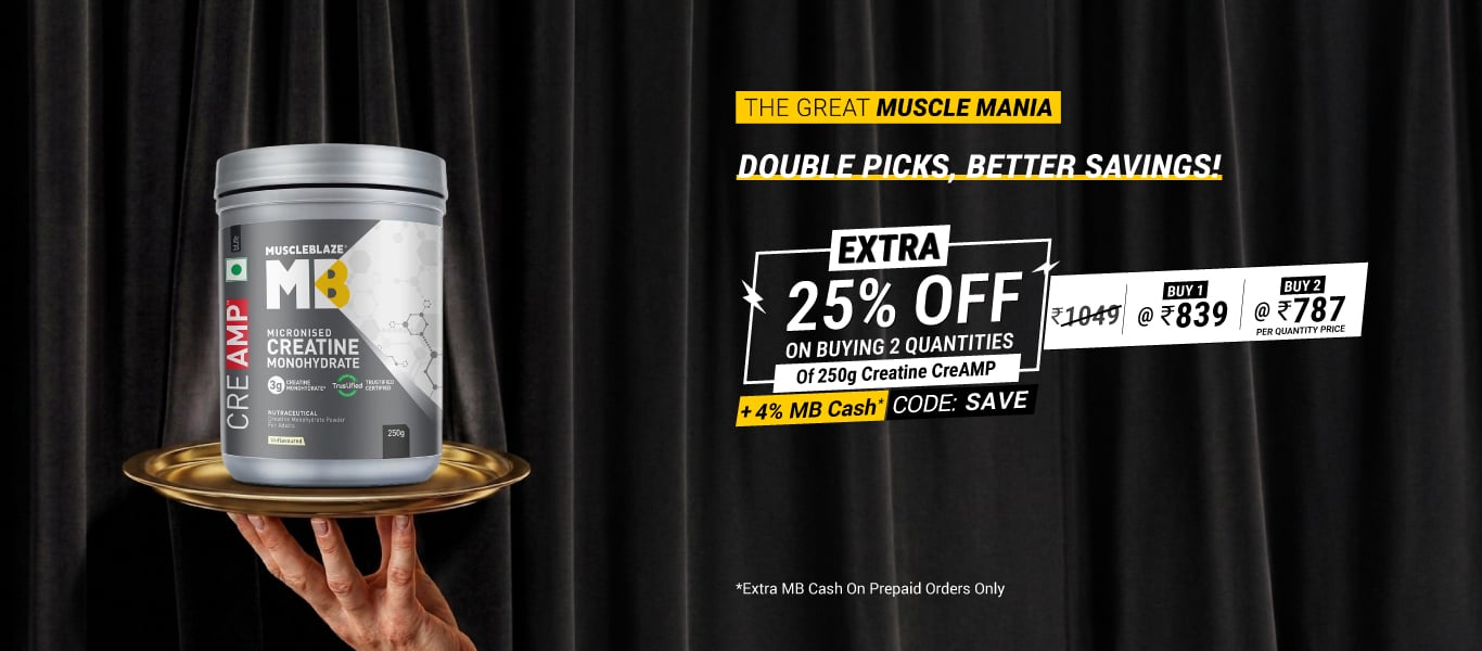 Creatine CreAMP 250g & above: Buy 1 @ Extra 20% & Buy 2 @ Extra 25% Off W/code: SAVE