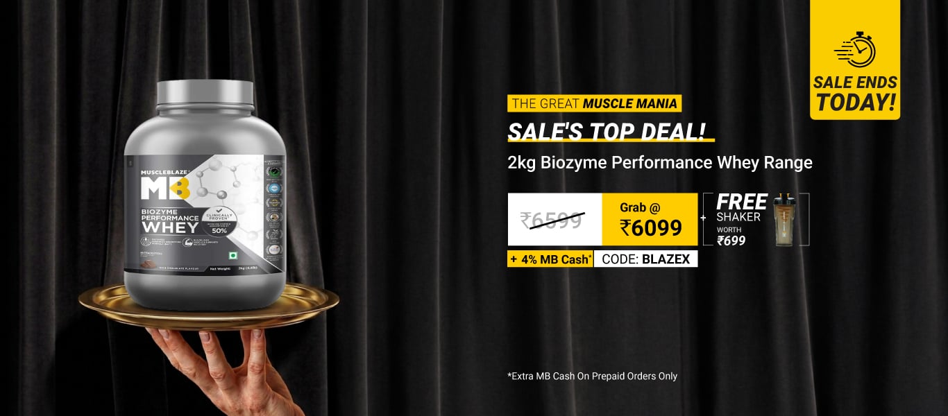 Sale Ends Today: 2kg Biozyme Perf Range @ 6099 using code BLAZEX + Free Shaker + 4% Mb Cash