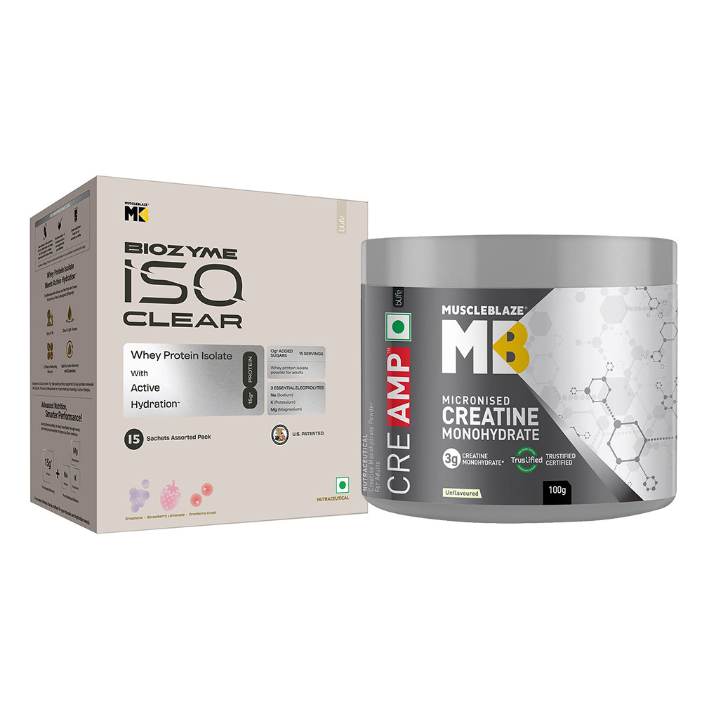 muscleblaze Biozyme Clear Whey Isolate 315g & Creatine 100g Combo-picture-16