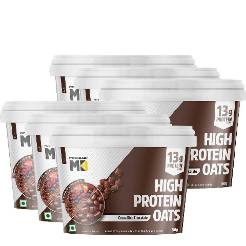 MuscleBlaze High Protein Oats,&nbsp;50 g x 6 Pack Cocoa Rich Chocolate&nbsp;
