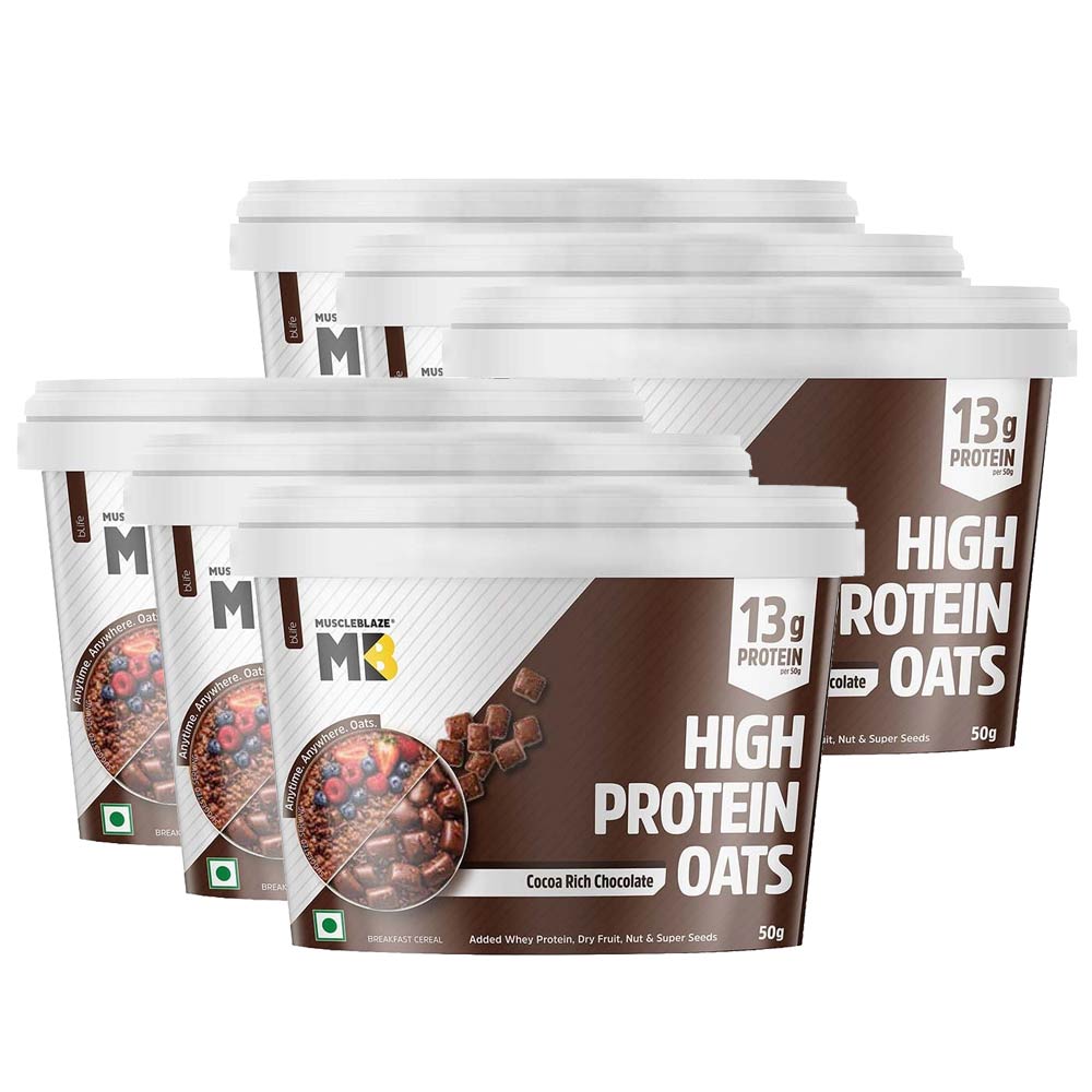 MuscleBlaze High Protein Oats 50g x 6 Pack Cocoa Rich Chocolate-picture-19
