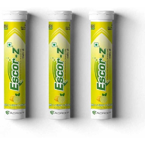 1 - Escor-Z Effervescent,  20 tablet(s)  Lime and Lemon Pack of 3 