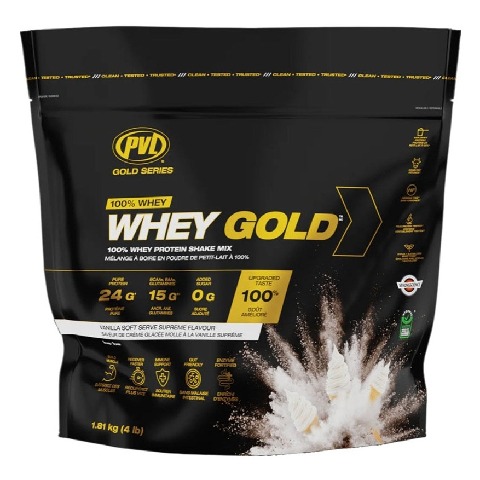 1 - PVL Whey Gold,  4 lb  Vanilla Soft Serve Supreme 