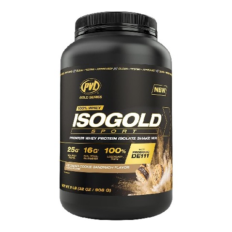 1 - PVL 100% Whey Isogold Sport,  2 lb  Ice Cream Cookie Sandwich 