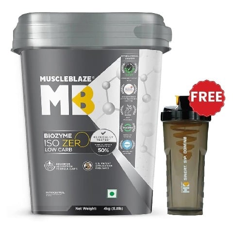 MuscleBlaze Biozyme Iso-Zero, 8.8 lb Low Carb Ice Cream Chocolate