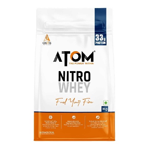 1 - AS-IT-IS Nutrition ATOM Nitro Whey with Creatine, 2.2 lb Kesar Kulfi