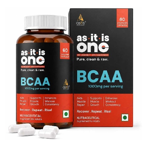 1 - AS-IT-IS Nutrition BCAA 1000mg, 60 capsules 30 Servings Unflavoured