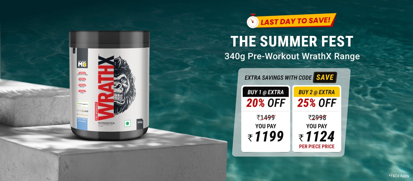 Last Day to Save: 340g Pre Workout WrathX Range : Buy 1 @ Extra 20% | Buy 2 @ Extra 25% Off