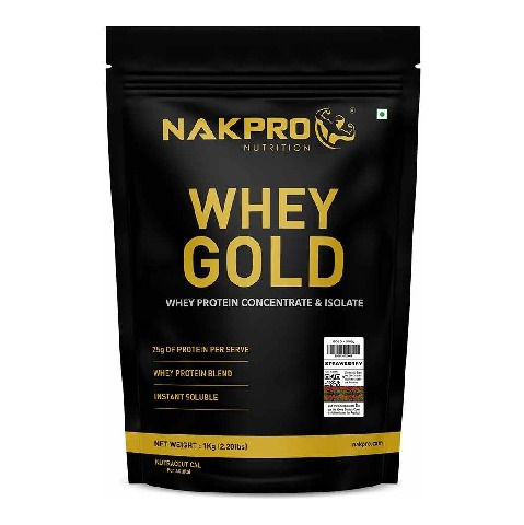 1 - Nakpro Whey Gold Protein Concentrate, 2.2 lb Strawberry