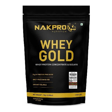 1 - Nakpro Whey Gold Protein Concentrate,  2.2 lb  Double Rich Chocolate 