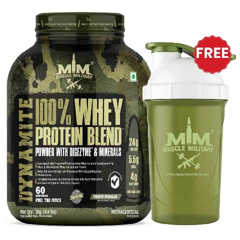 Muscle Military Dynamite 100% Whey Protein Blend,  4.4 lb  Fruity Pebbles 