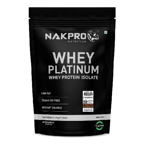 1 - Nakpro Whey Platinum Whey Protein Isolate, 2.2 lb Strawberry