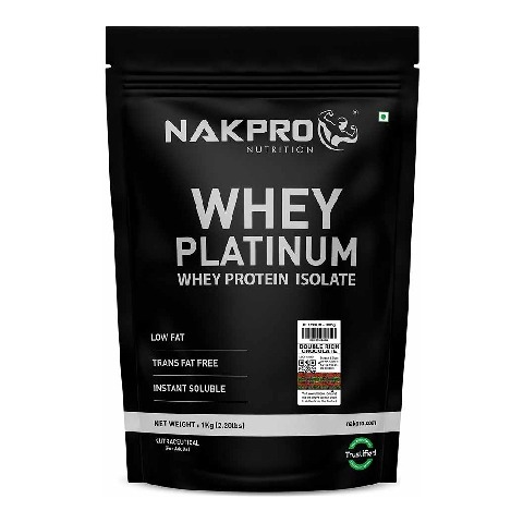 1 - Nakpro Whey Platinum Whey Protein Isolate, 2.2 lb Double Rich Chocolate