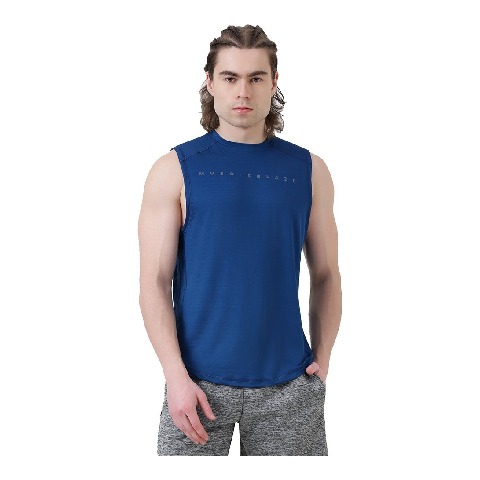 3 - MuscleBlaze Delt Tank,  Small  Teal Blue 