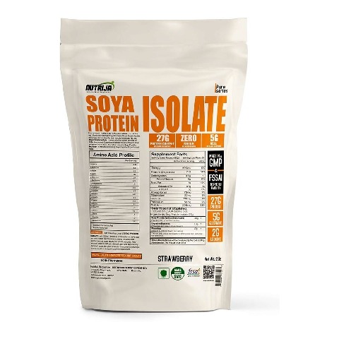 NutriJa Soya Protein Isolate 90%, 2 lb Strawberry