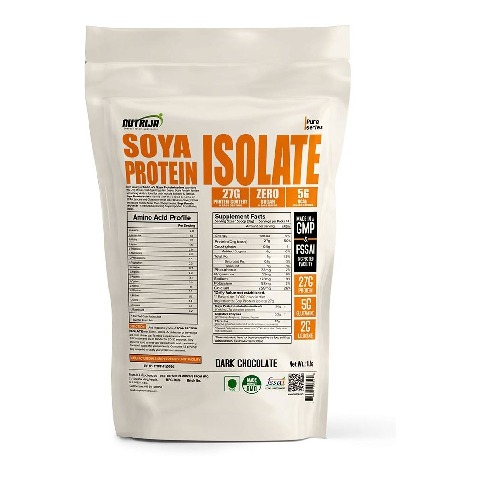 NutriJa Soya Protein Isolate 90%, 1 lb Dark Chocolate