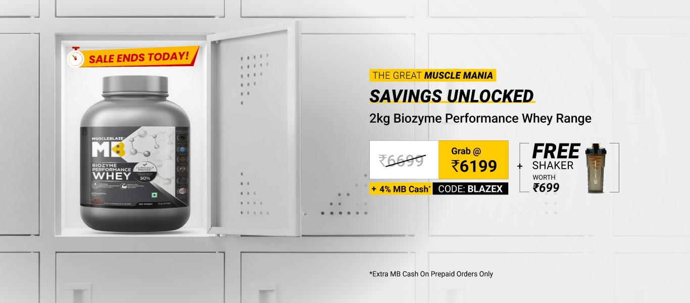 Sale Ends Today: 2kg Biozyme Perf Range @ 6199, use code: BLAZEX+ Free Shaker + 4% MB Cash