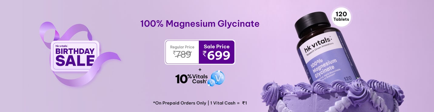 100% Magnesium Glycinate 120 Tabs @ 699 + 10% Vitals Cash