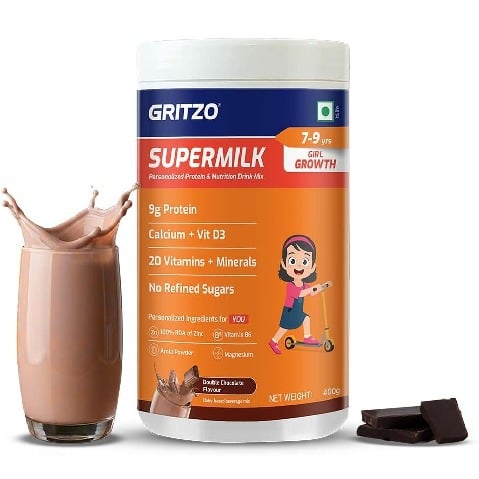 15 - Supermilk Gritzo Growth for Girl 7 to 9 years, 400 g Double Chocolate