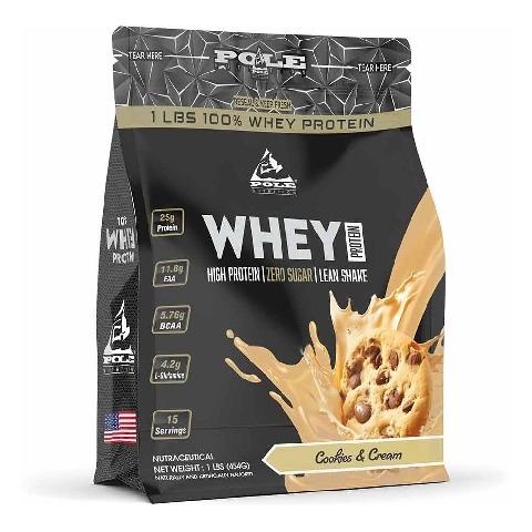 1 - Pole Nutrition Whey Protein, 1 lb Cookies & Cream