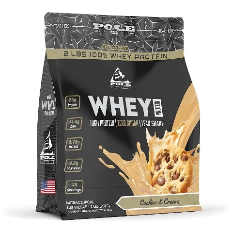 1 - Pole Nutrition Whey Protein, 2 lb Cookies & Cream