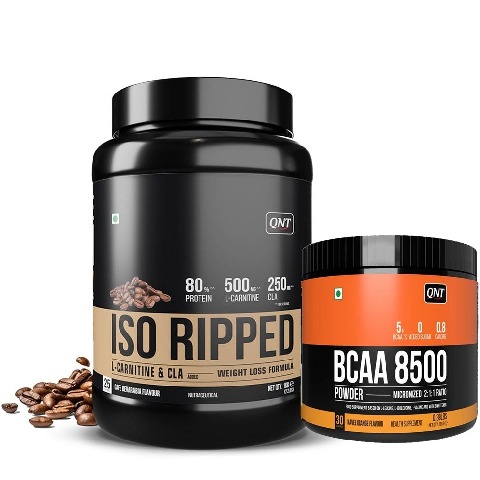 1 - QNT ISO Ripped 2.2 lb Cafe Bevarabia with BCAA 8500 Combo, 0.39 lb Navel Orange