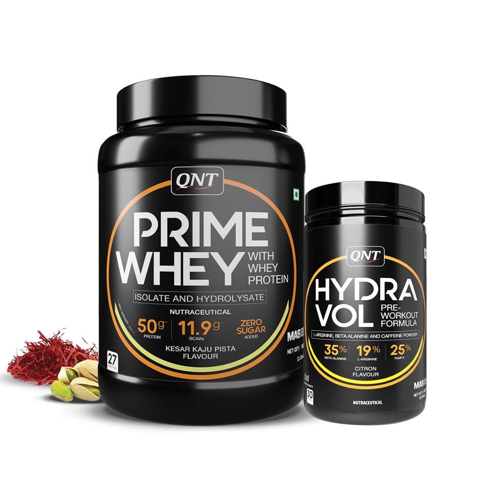 QNT Prime Whey 2.2 lb Kesar Kaju Pista with Hydra Vol Pre Workout Combo, 0.88 lb Citron-picture-22