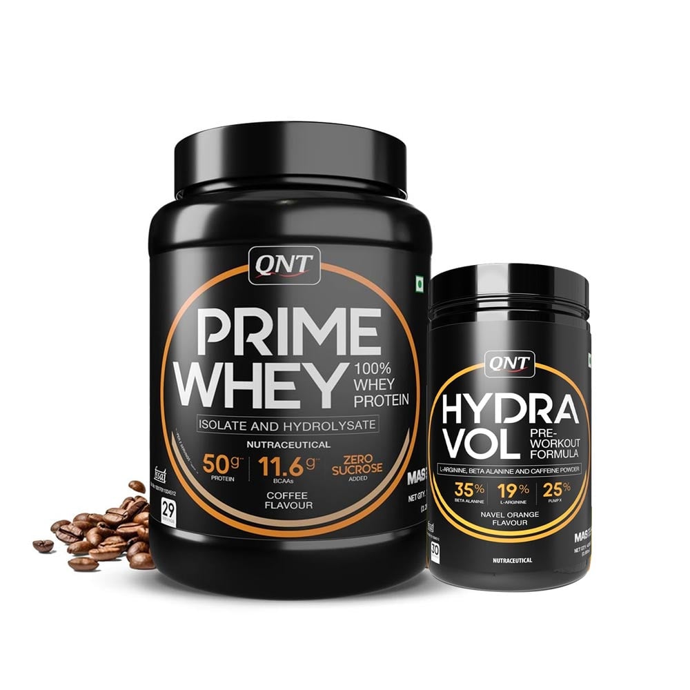 QNT Prime Whey 2.2 lb Coffee with Hydra Vol Pre Workout Combo, 0.88 lb Navel Orange-picture-20