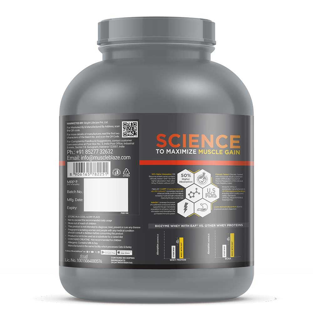 7 - MuscleBlaze Biozyme Whey PR,  4.4 lb  Chocolate Fudge