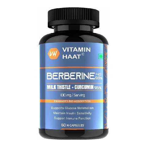 1 - Vitaminhaat Berberine HCl 98% with Milk Thistle & Curcumin 95%, 60 capsules