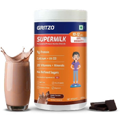 1 - Supermilk Gritzo 10-12 yrs Girl Weight+, 400 g Double Chocolate