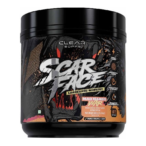 1 - Clear Supps Scarface Loaded Pre Workout, 1.33 lb Mad Mango War