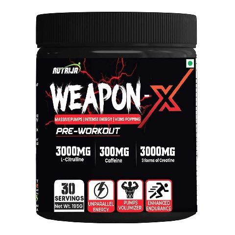 1 - NutriJa Weapon-X Pre-Workout, 0.43 lb Lychee