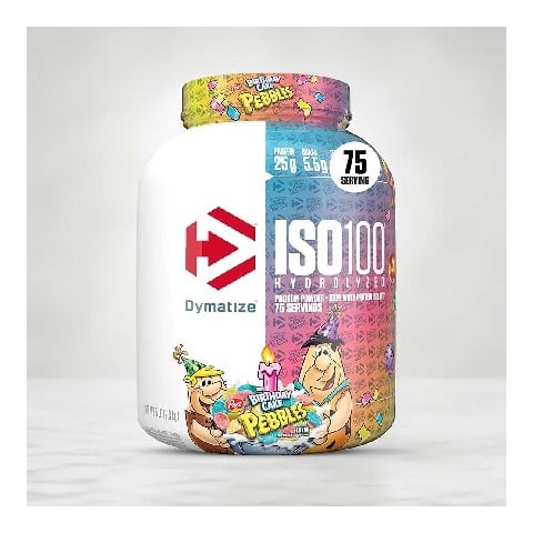 Dymatize ISO 100 Whey Protein Isolate, 5 lb Birthday Cake Pebbles