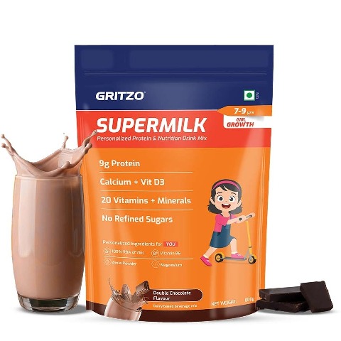 19 - Supermilk Gritzo Growth for Girl 7 to 9 years, 800 g Double Chocolate