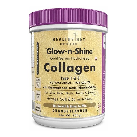 1 - HealthyHey Nutrition Gold Series Hydrolysed Bovine Collagen Type 1 & 3, 200 g Orange