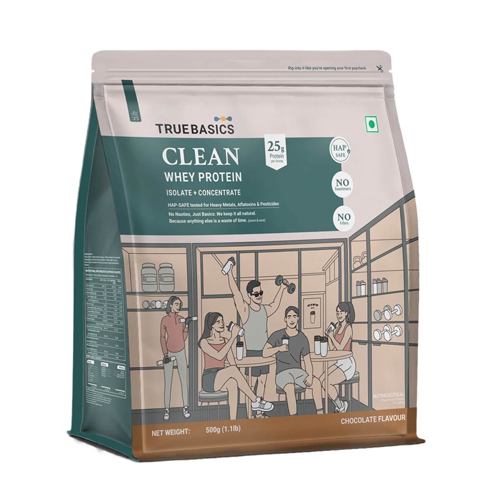 TrueBasics Clean Whey Protein (Isolate + Concentrate), 1.1 lb Chocolate-picture-10