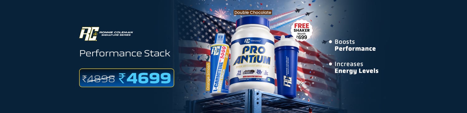 Ronnie Coleman Pro-Antium Whey Protein 2 lb Double Chocolate & L-Carnitine Liquid 465 ml Orange Smash Combo | Offer Price - 4699 + Free Shaker
