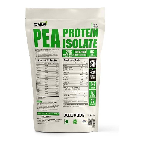 1 - NutriJa Pea Protein Isolate,  2 lb  Cookies & Cream 