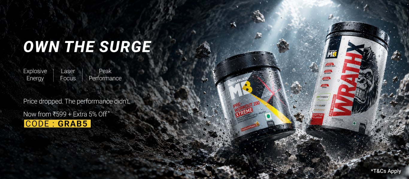 Pre Workout Range - Price Drop From Rs. 599 + Extra 5% Off W/code: GRAB5