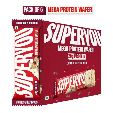 11 - Superyou Mega Protein Wafer,  6 bar(s)  Cranberry Crunch 