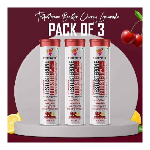3 - Potencia Testosterone Booster Effervescent,  15 tablet(s)  Cherry Lemonade (Pack of 3) 