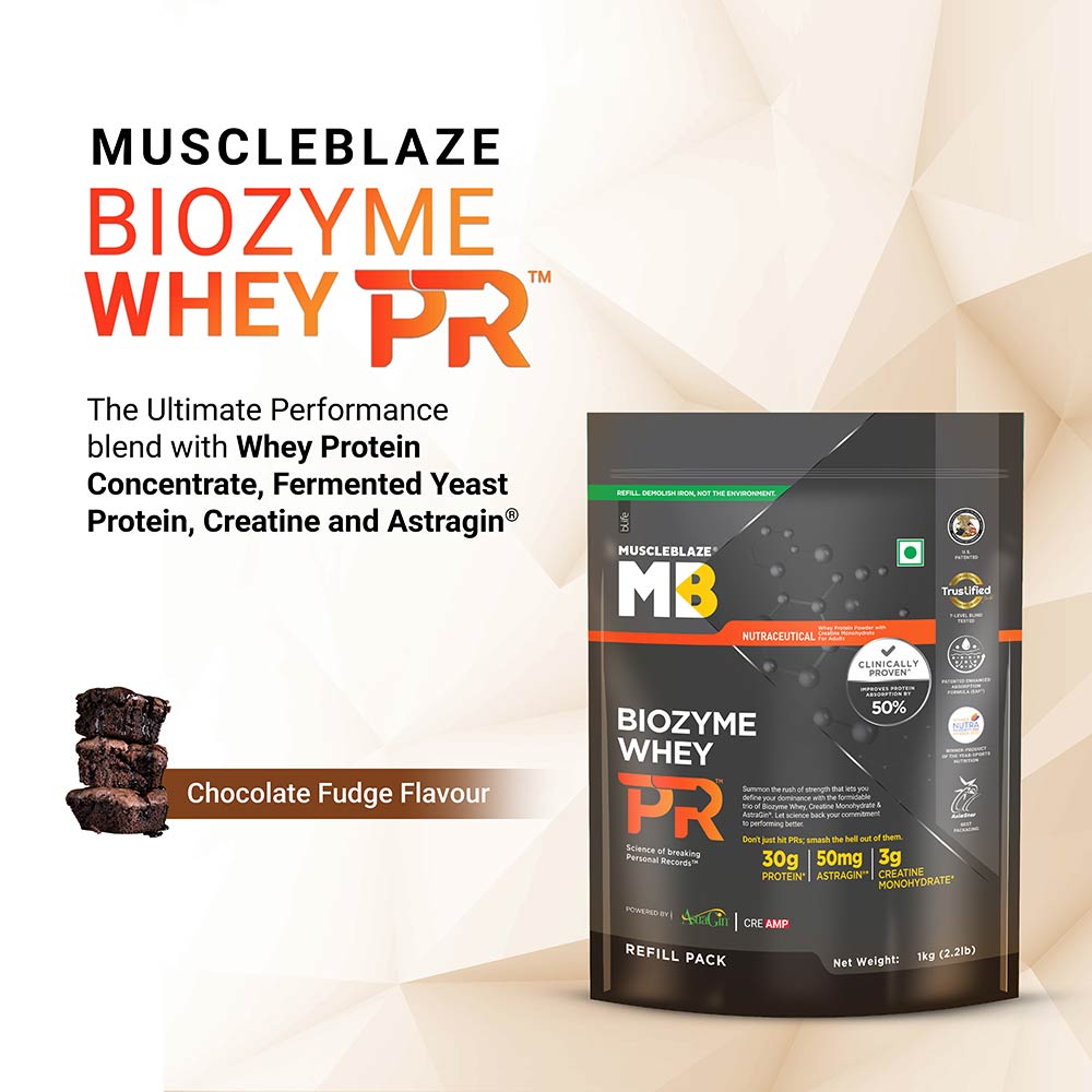 MuscleBlaze Biozyme Whey PR,  2.2 lb  Chocolate Fudge