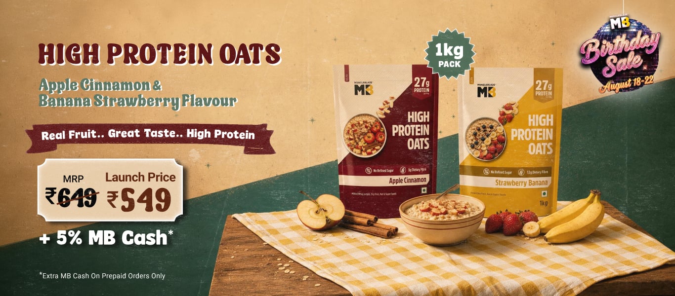 Launch: MuscleBlaze High Protein Oats 1kg @ 549 + 5% MB Cash